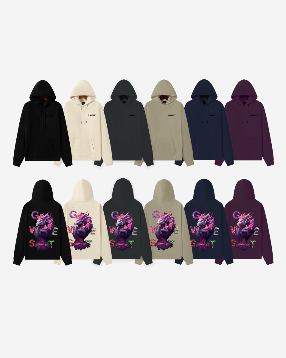 G West Purple Dragon Heavy Premium Oversize Hoodie - G West