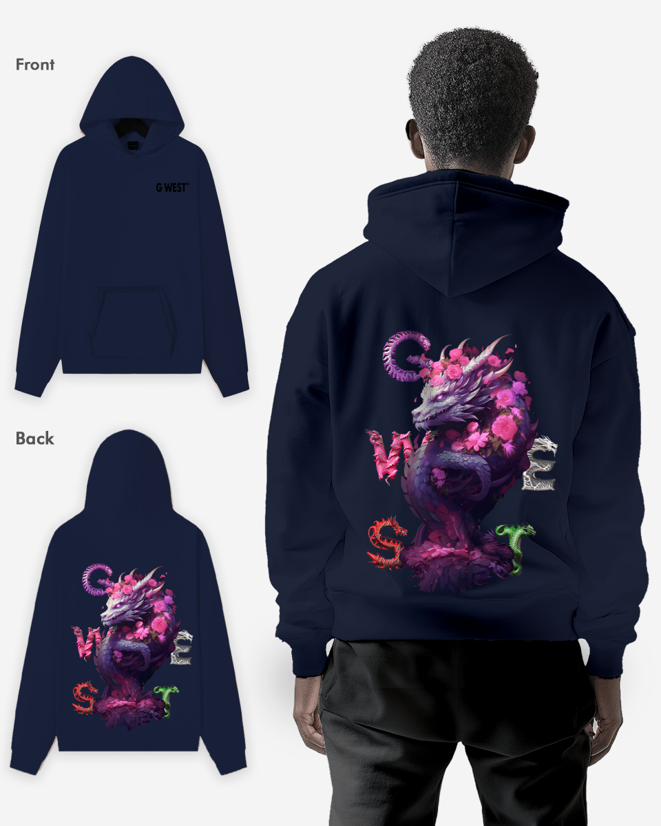 G West Purple Dragon Heavy Premium Oversize Hoodie - G West