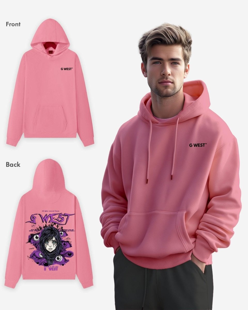G West Purple Eye Black Oversize Hoodie - G West