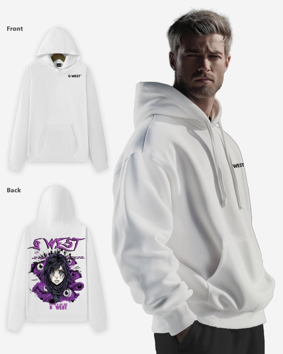 G West Purple Eye Black Oversize Hoodie - G West