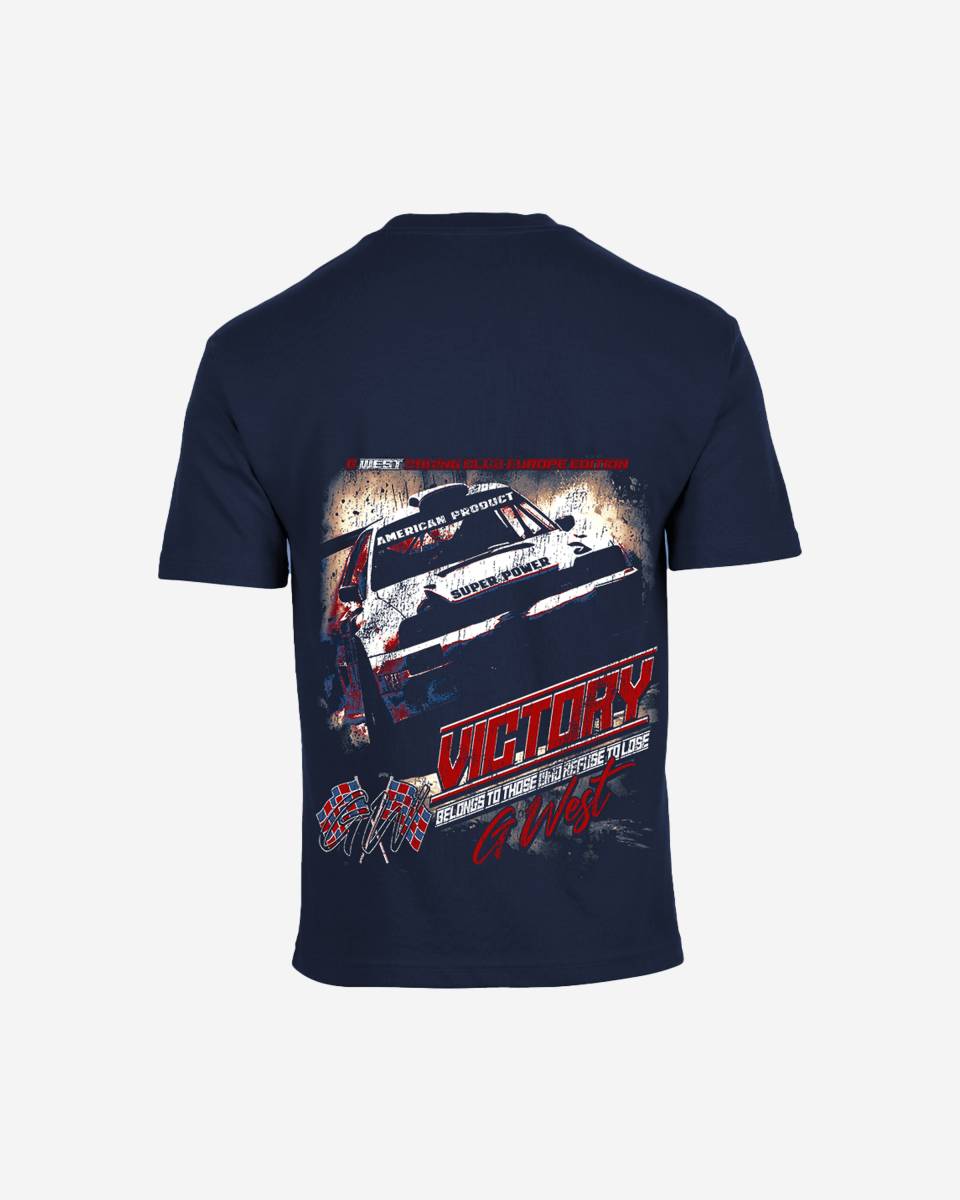 G West Racing Club Double Hit Premium Oversized Tee Front And Back Print - G West
