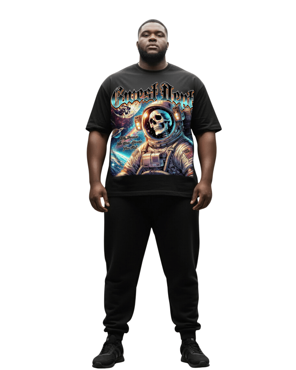 G West Rhinestone Astro Ghost Men's Big And Tall T-Shirt - G West