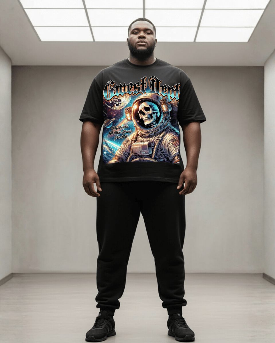 G West Rhinestone Astro Ghost Men's Big And Tall T-Shirt - G West