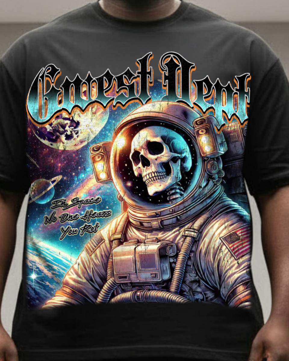 G West Rhinestone Astro Ghost Men's Big And Tall T-Shirt - G West