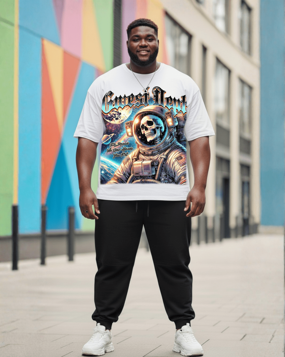 G West Rhinestone Astro Ghost Men's Big And Tall T-Shirt - G West