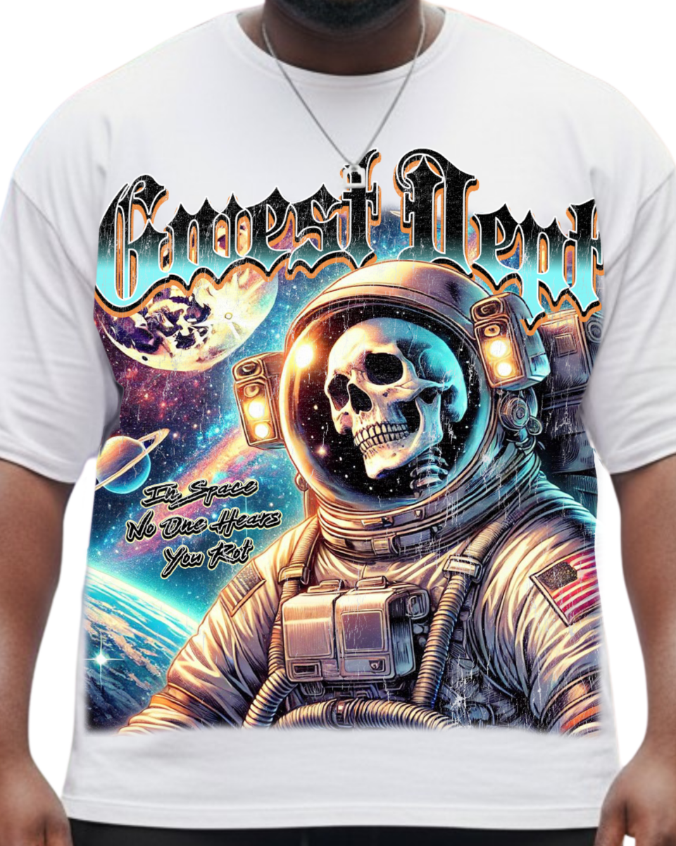 G West Rhinestone Astro Ghost Men's Big And Tall T-Shirt - G West