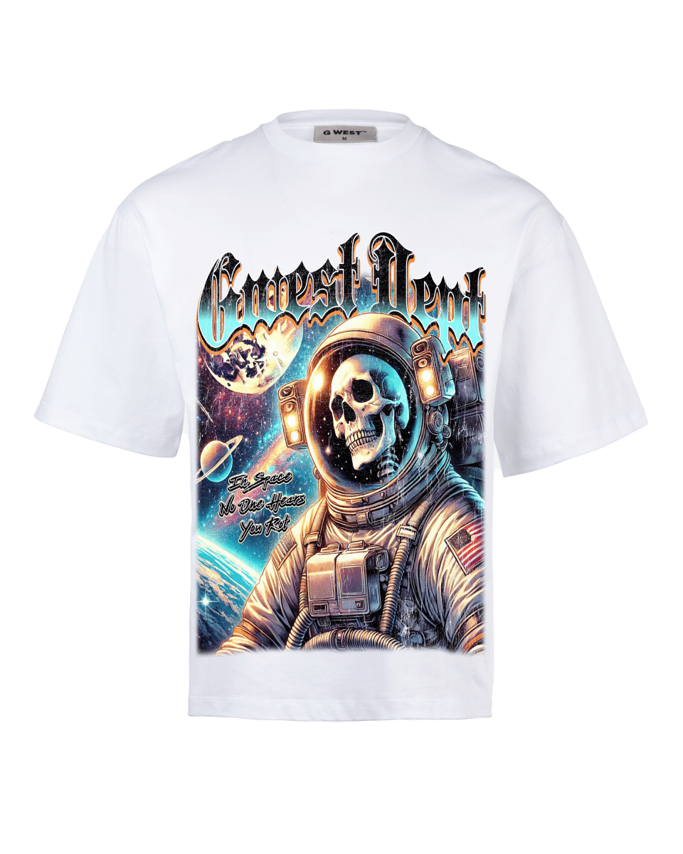 G West Rhinestone Astro Ghost Men's Big And Tall T-Shirt - G West