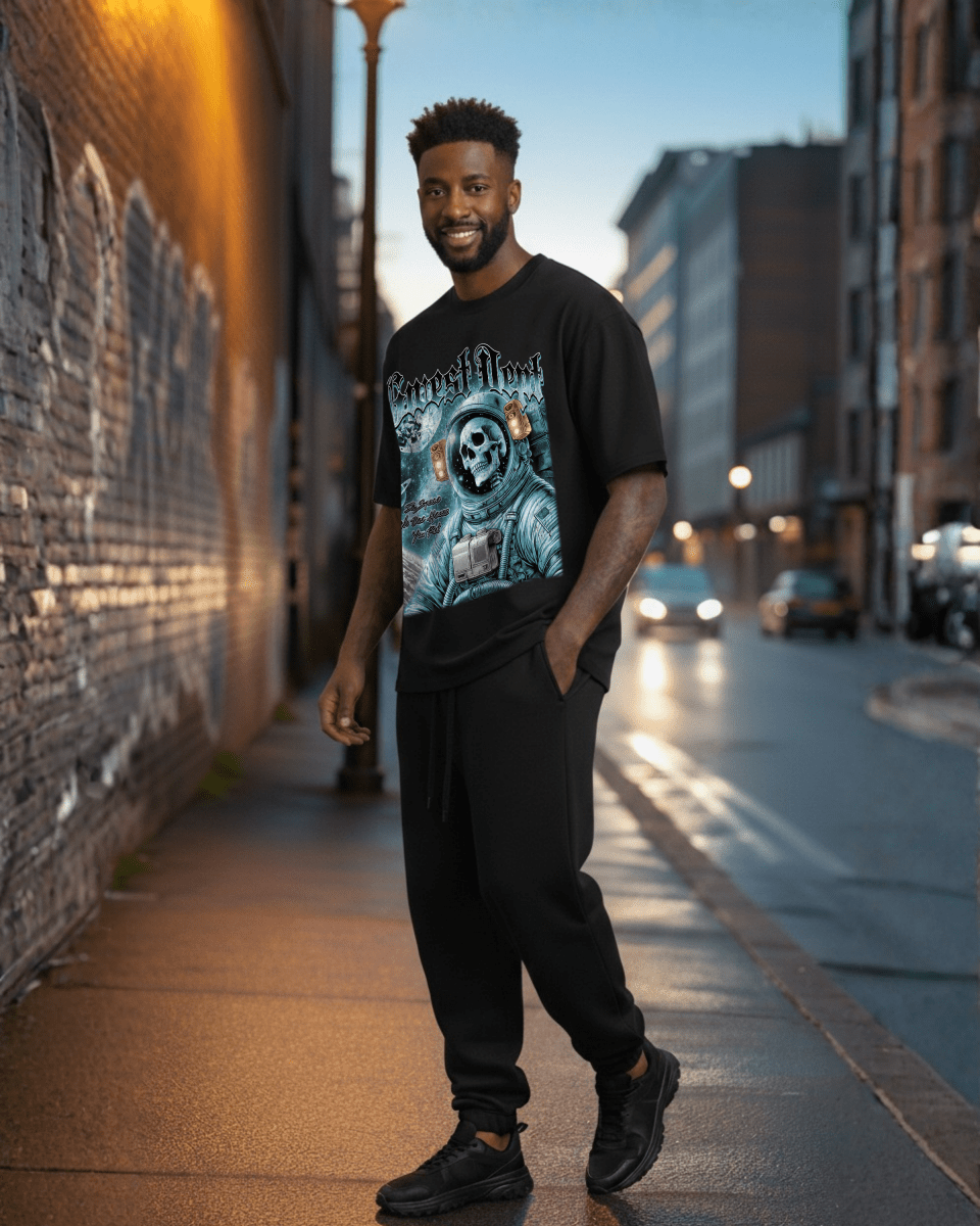 G West Rhinestone Astro Ghost Oversized Men's T-Shirt - G West