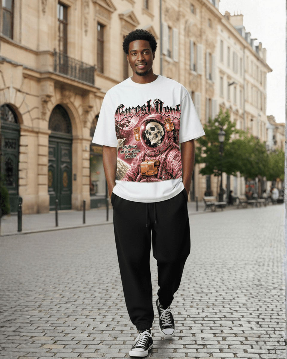 G West Rhinestone Astro Ghost Oversized Men's T-Shirt - G West
