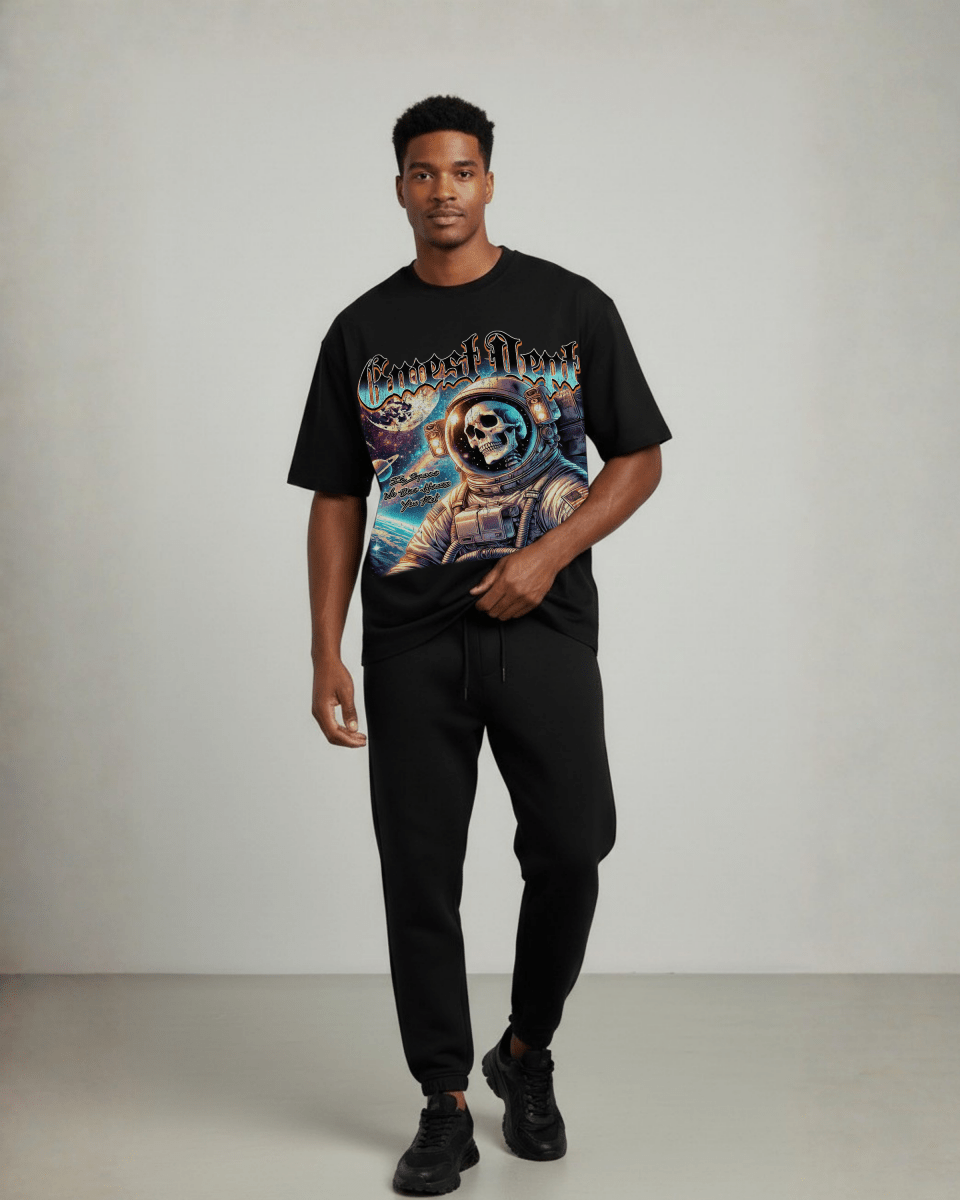 G West Rhinestone Astro Ghost Oversized Men's T-Shirt - G West