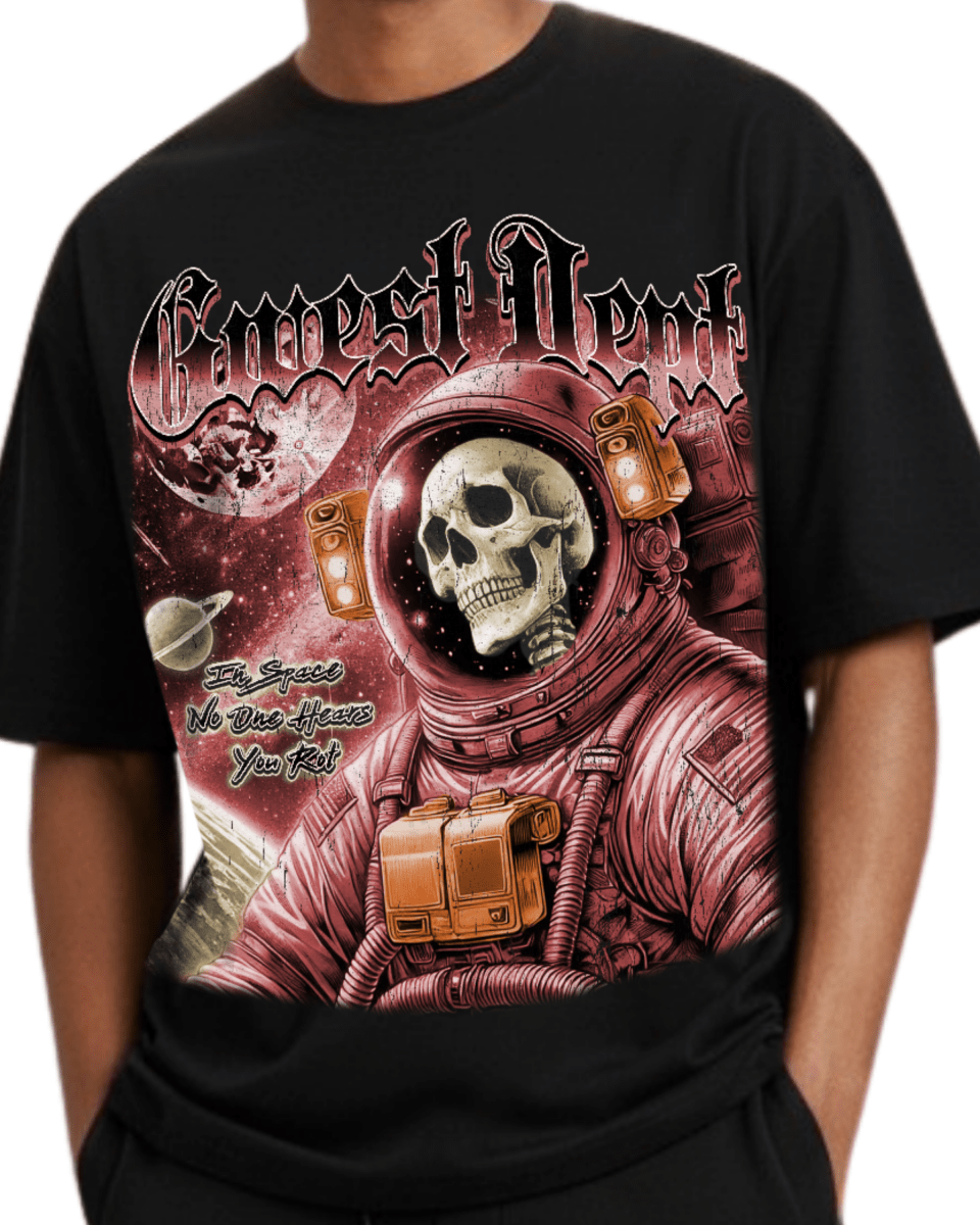 G West Rhinestone Astro Ghost Oversized Men's T-Shirt - G West