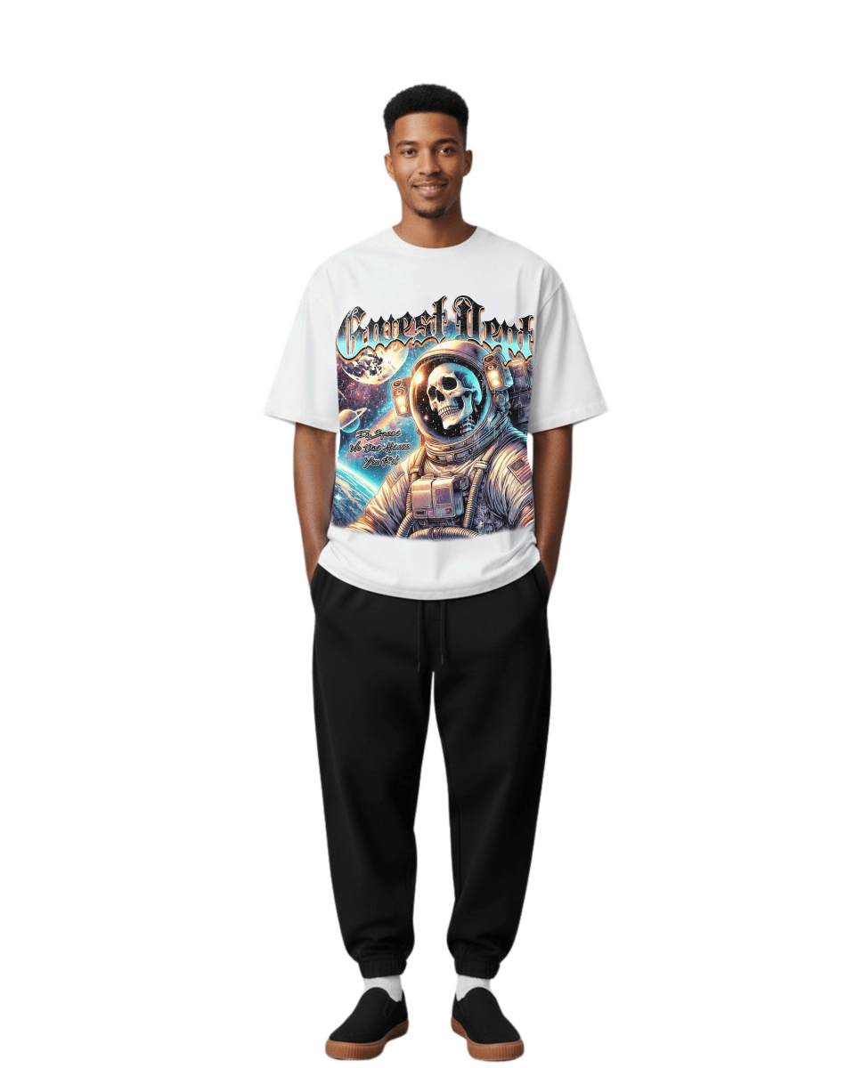 G West Rhinestone Astro Ghost Oversized Men's T-Shirt - G West