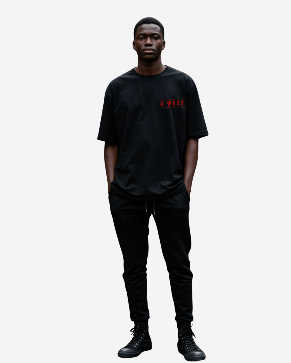 G West Rhinestone Barbed Legacy Men's Oversized T-Shirt - G West