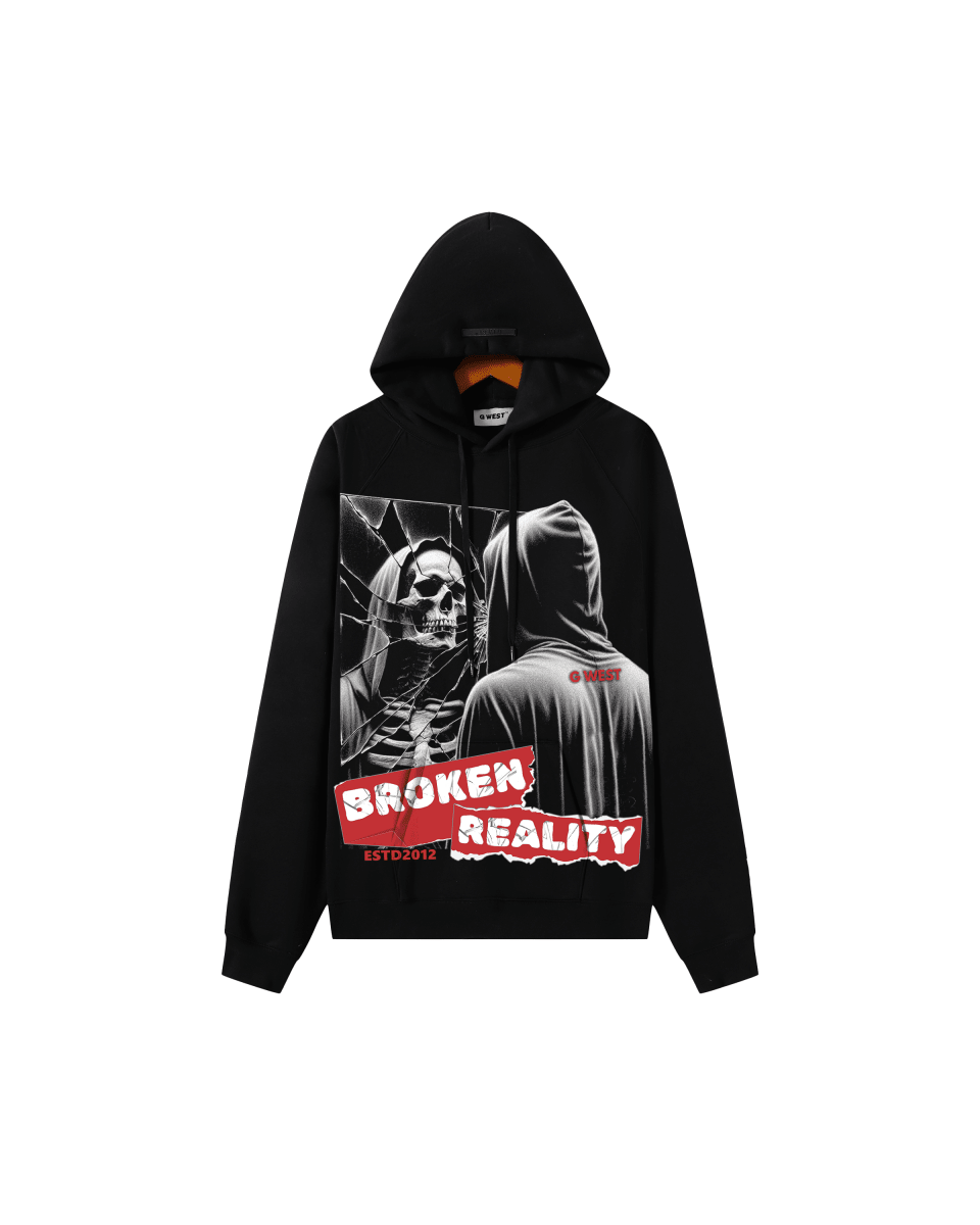G West Rhinestone Between Two World Oversized Men's Hoodie - G West
