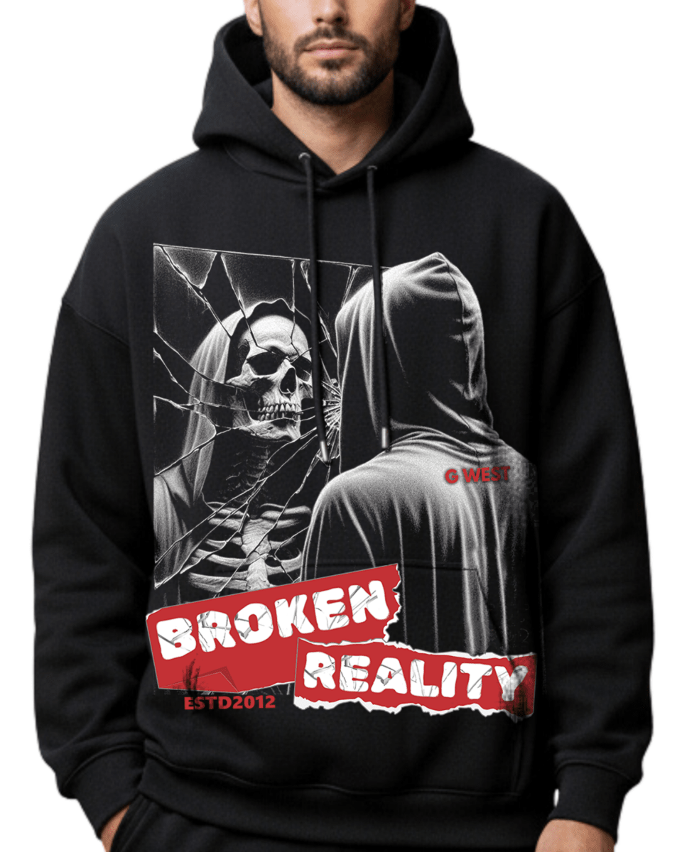 G West Rhinestone Between Two World Oversized Men's Hoodie - G West