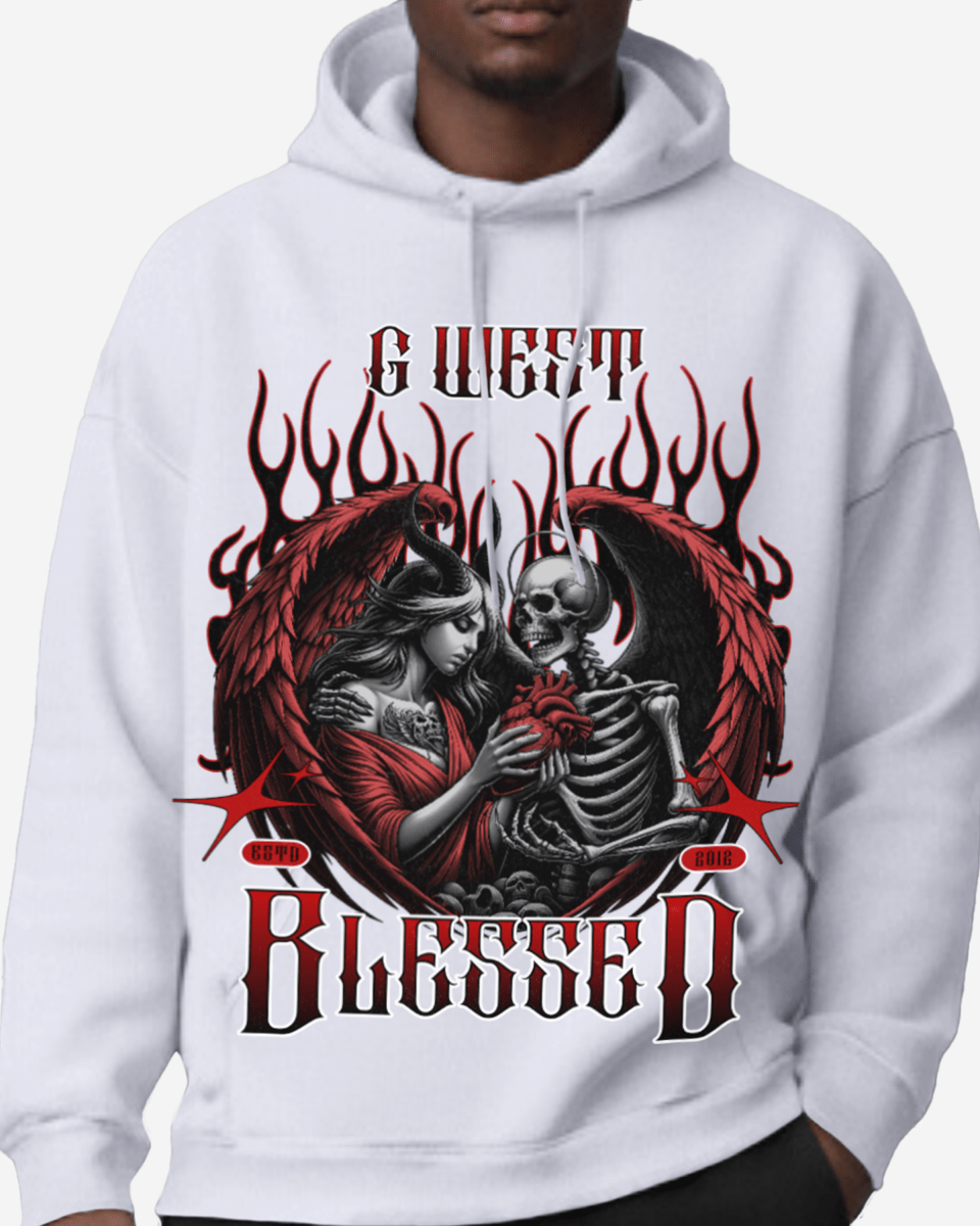 G West Rhinestone Blessed Men's Hoodie - G West