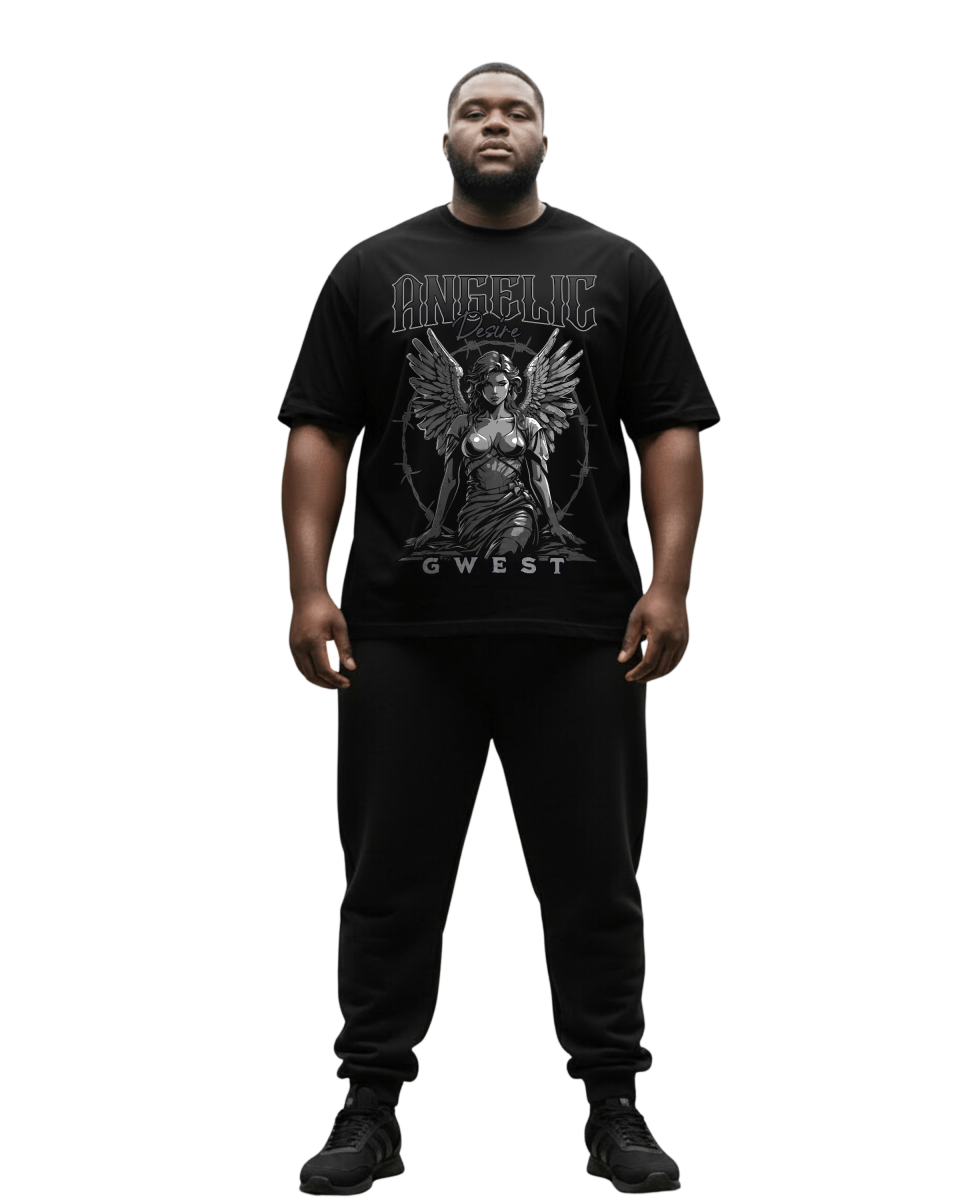G West Rhinestone Blessing 2.0 Big And Tall Oversized T-Shirt - G West