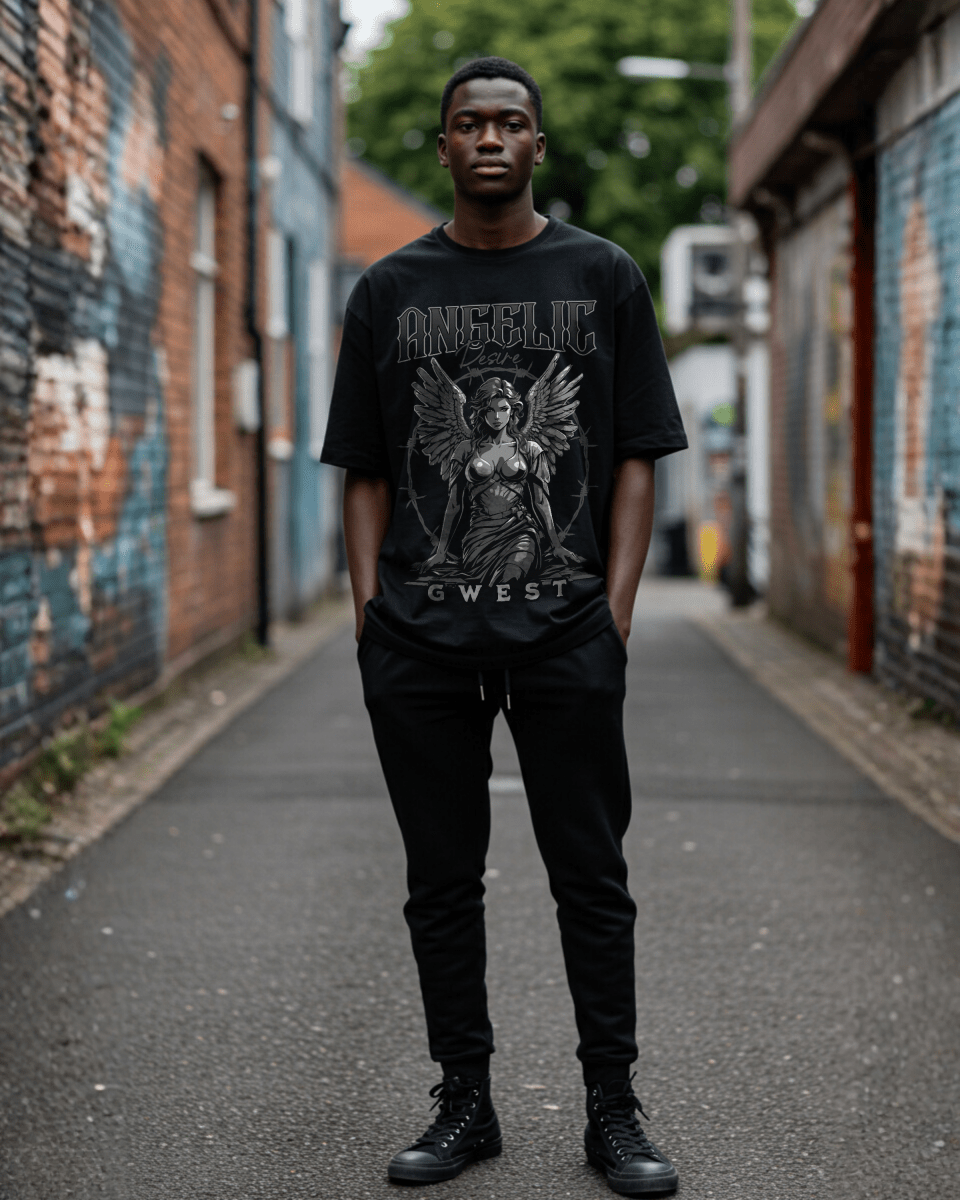 G West Rhinestone Blessing 2.0 Men's Oversized T-Shirt - G West