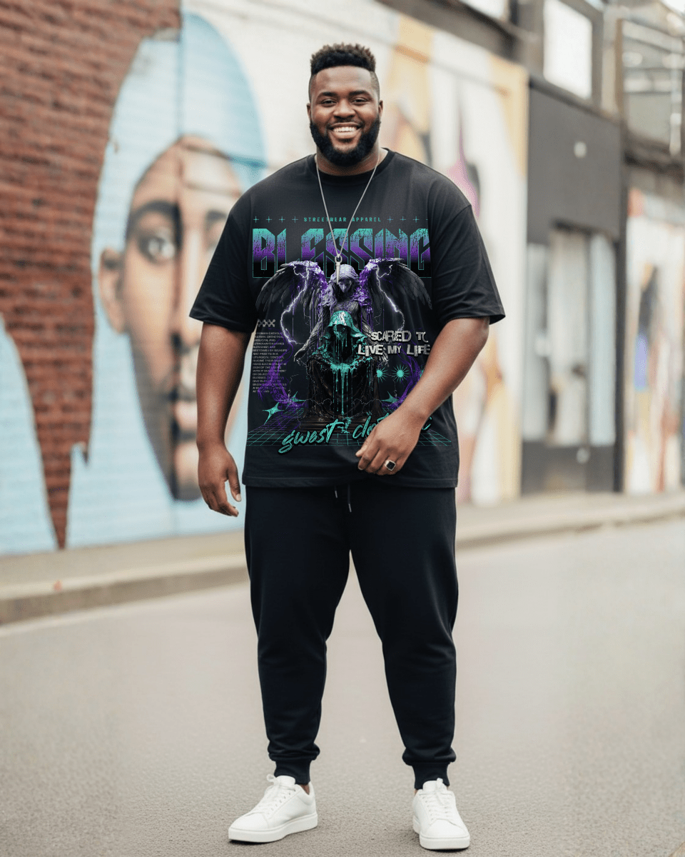 G West Rhinestone Blessing Men's Big And Tall T-Shirt - G West