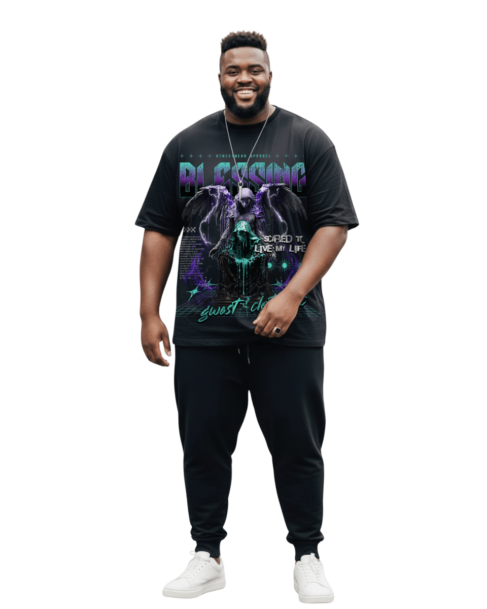 G West Rhinestone Blessing Men's Big And Tall T-Shirt - G West