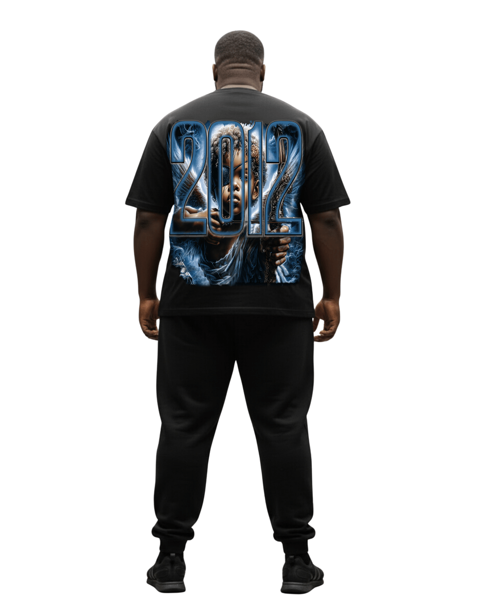 G West Rhinestone Broken Angel Men's Big And Tall T-Shirt - G West