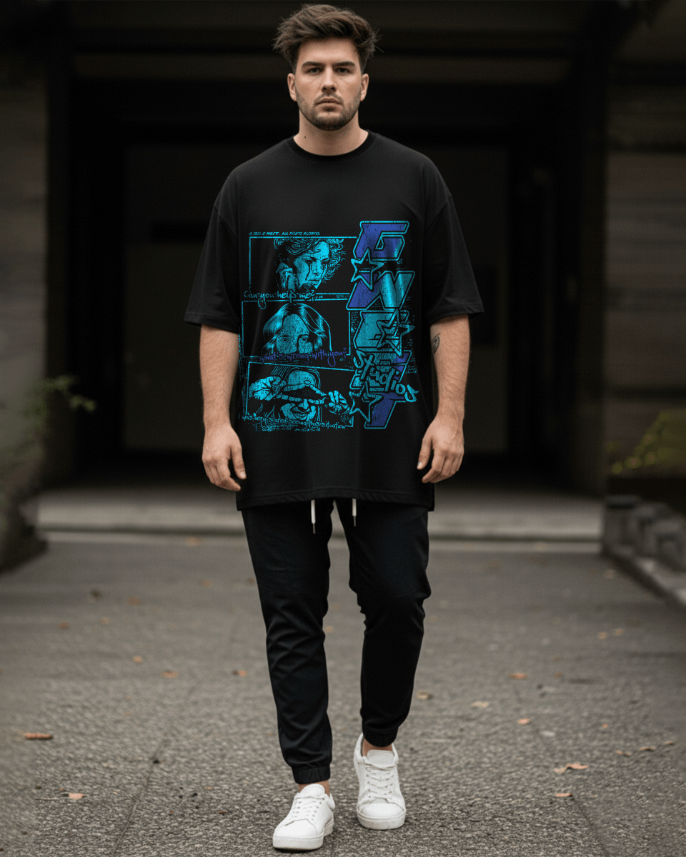 G West Rhinestone Can You Help Me Oversized Tee - G West