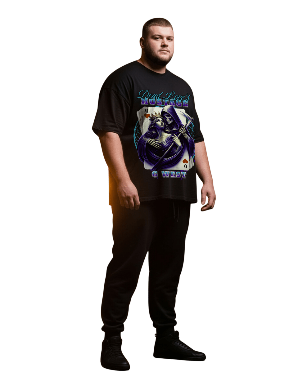 G West Rhinestone Dead Love's Big And Tall Oversized T-Shirt - G West