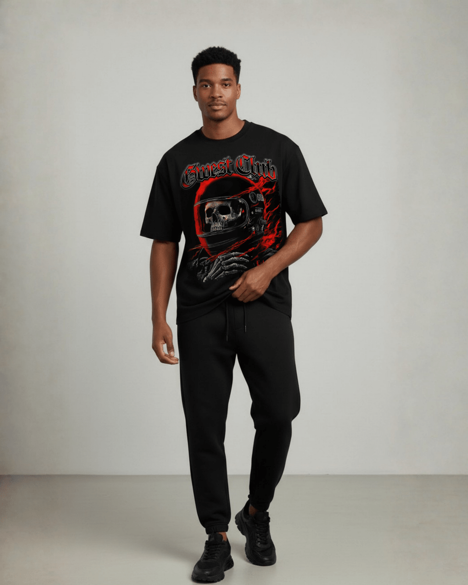 G West Rhinestone Dead Zone Cruiser Oversized Men's T-Shirt - G West