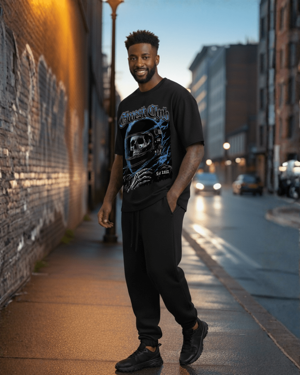 G West Rhinestone Dead Zone Cruiser Oversized Men's T-Shirt - G West