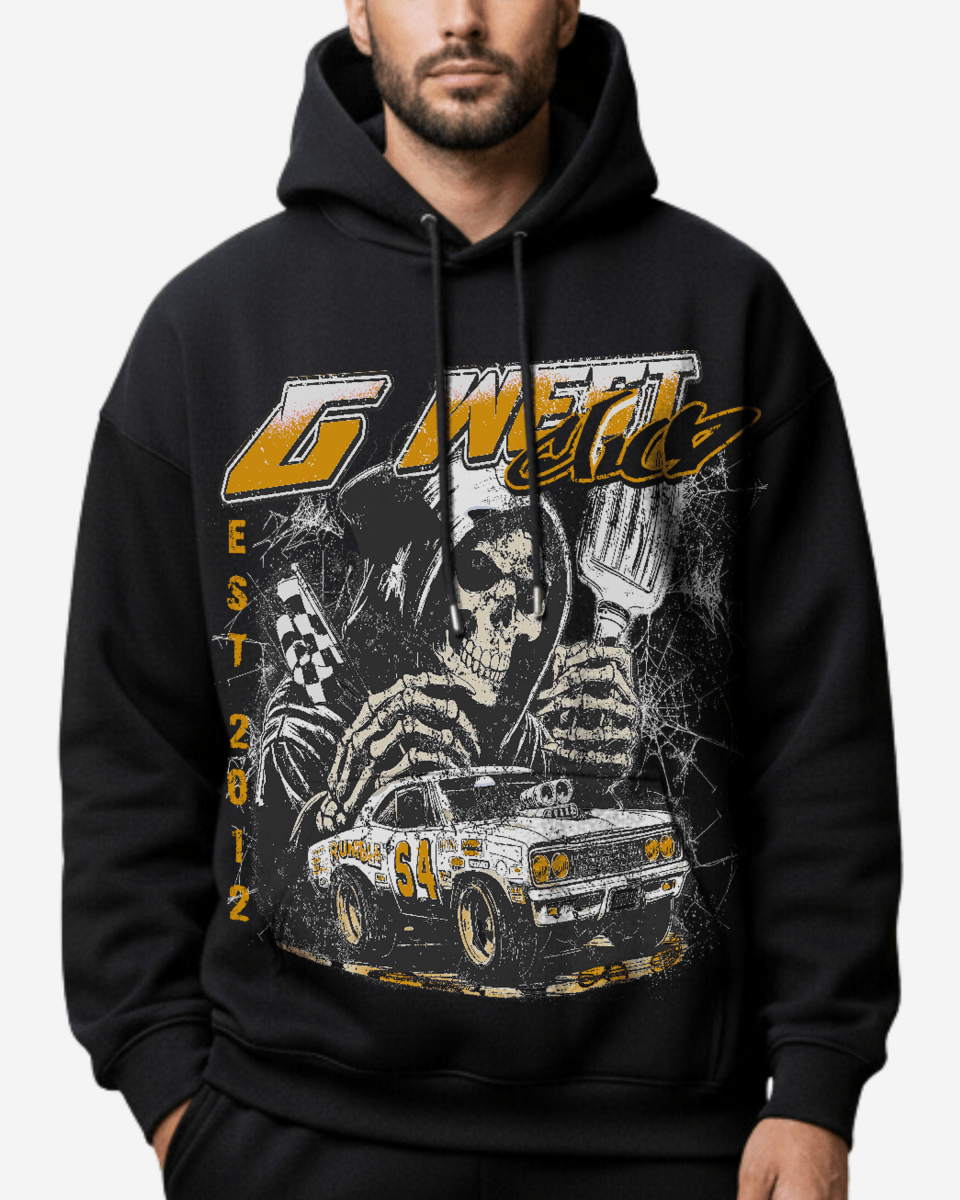 G West Rhinestone Death Drift Men's Hoodie - G West