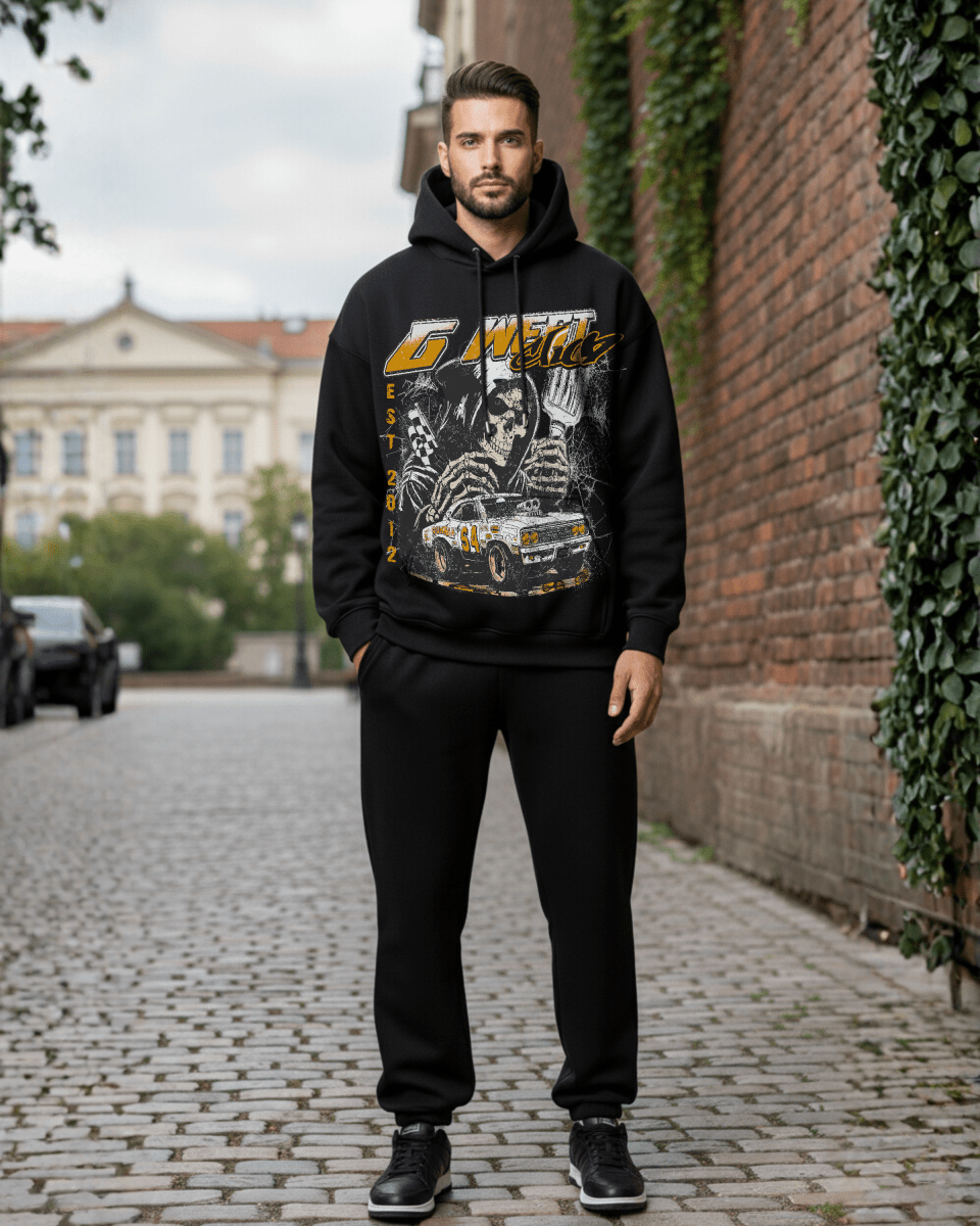 G West Rhinestone Death Drift Men's Hoodie - G West