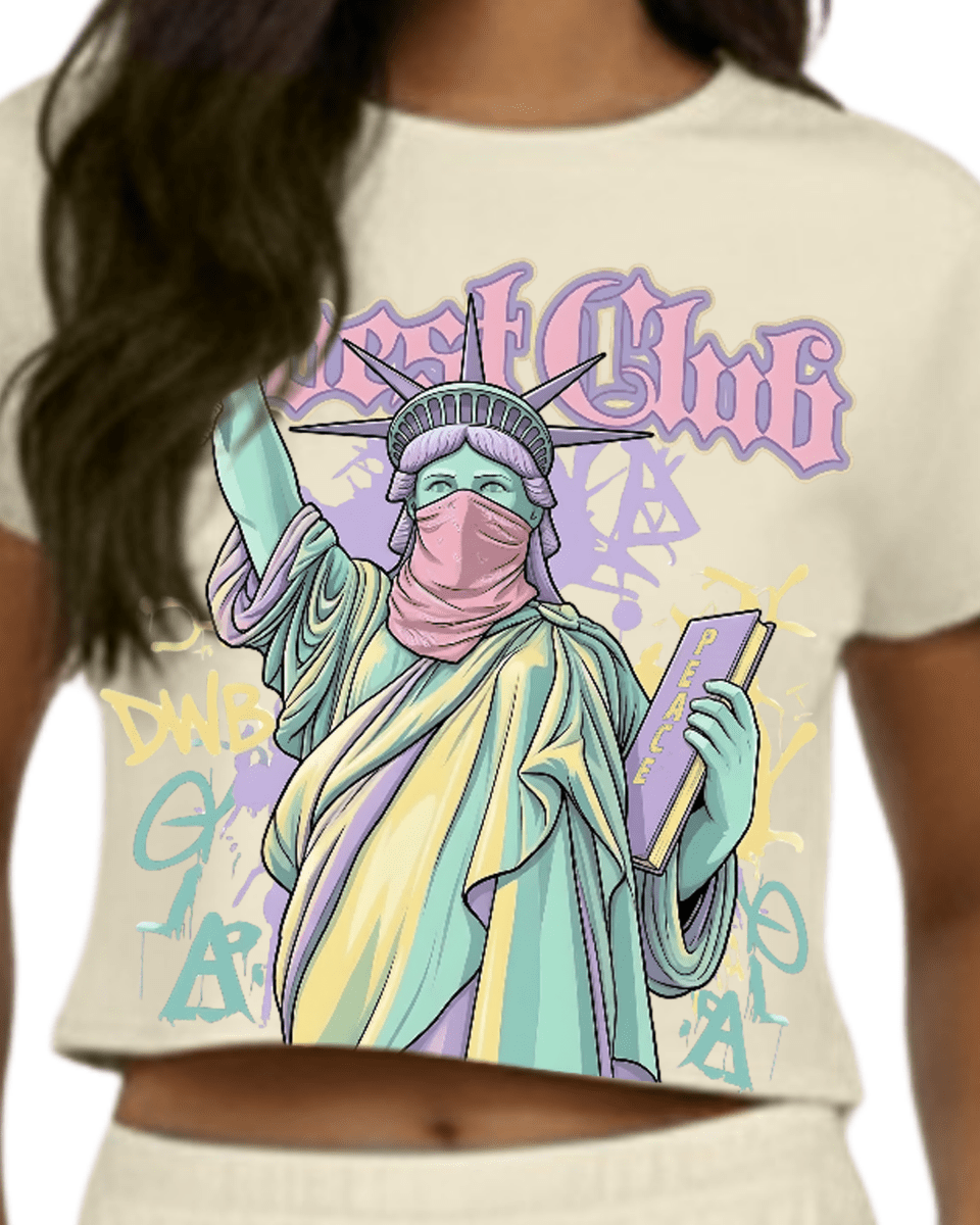 G West Rhinestone Freedom Unmasked Womens T-Shirt - G West