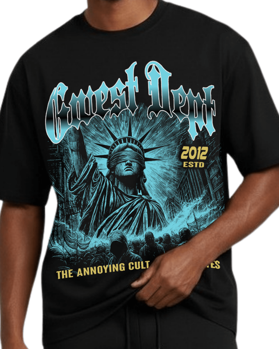 G West Rhinestone Freedom's Eclips Oversized Men's T-Shirt - G West