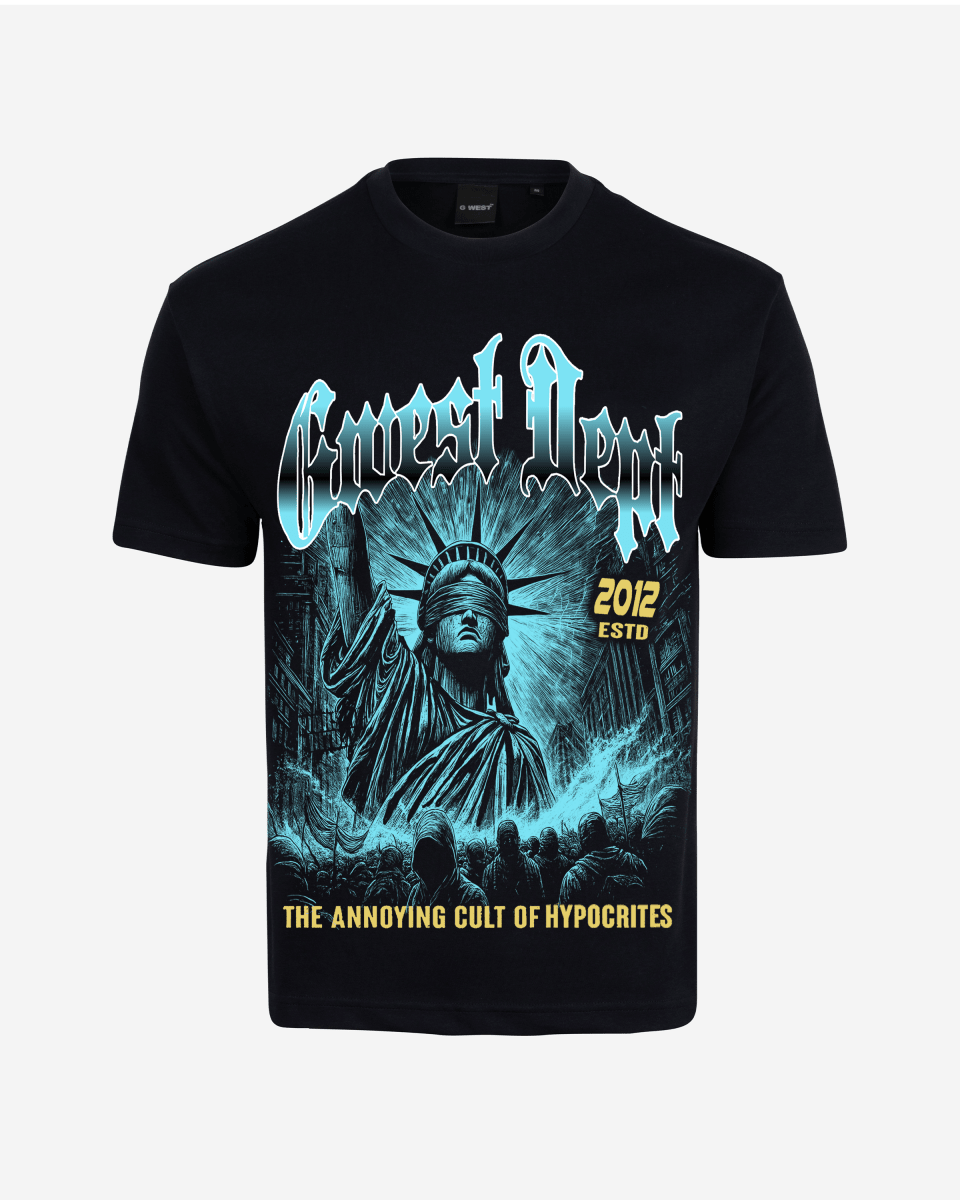 G West Rhinestone Freedom's Eclips Oversized Men's T-Shirt - G West
