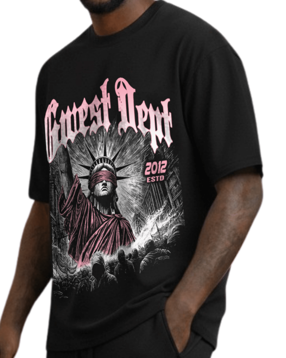 G West Rhinestone Freedom's Eclips Oversized Men's T-Shirt - G West