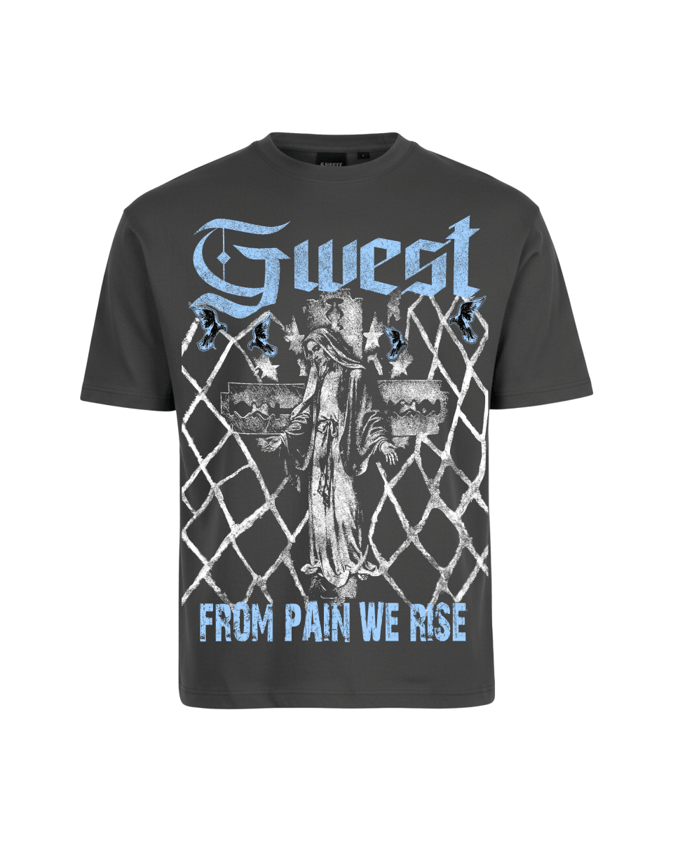 G West Rhinestone From Pain We Rise Oversized Men's T-Shirt - G West