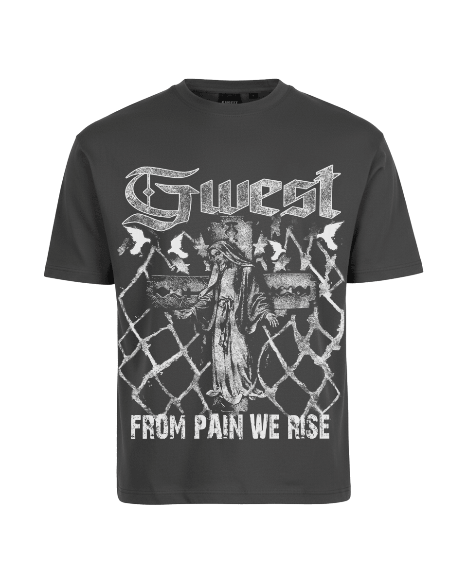 G West Rhinestone From Pain We Rise Oversized Men's T-Shirt - G West