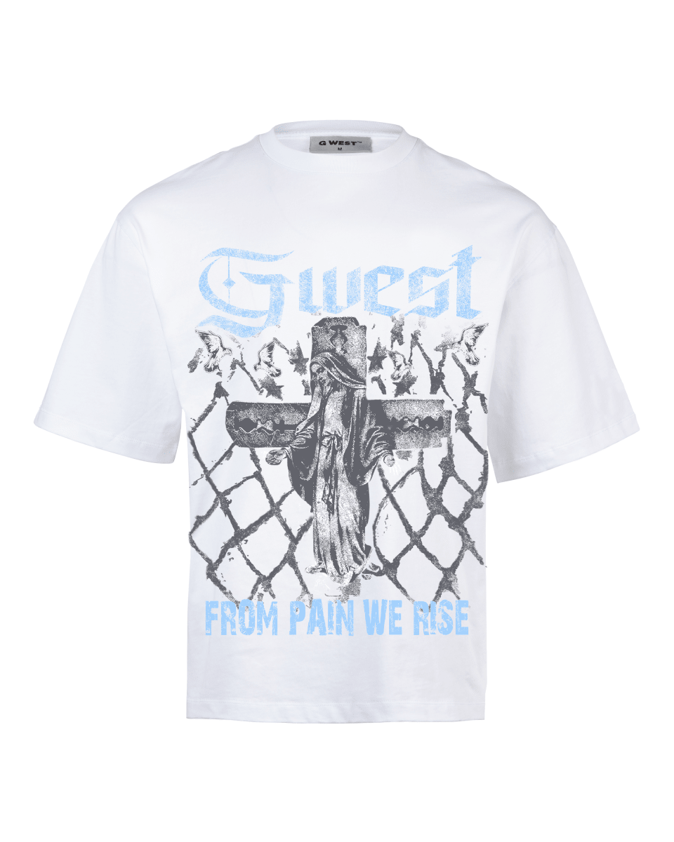 G West Rhinestone From Pain We Rise Oversized Men's T-Shirt - G West