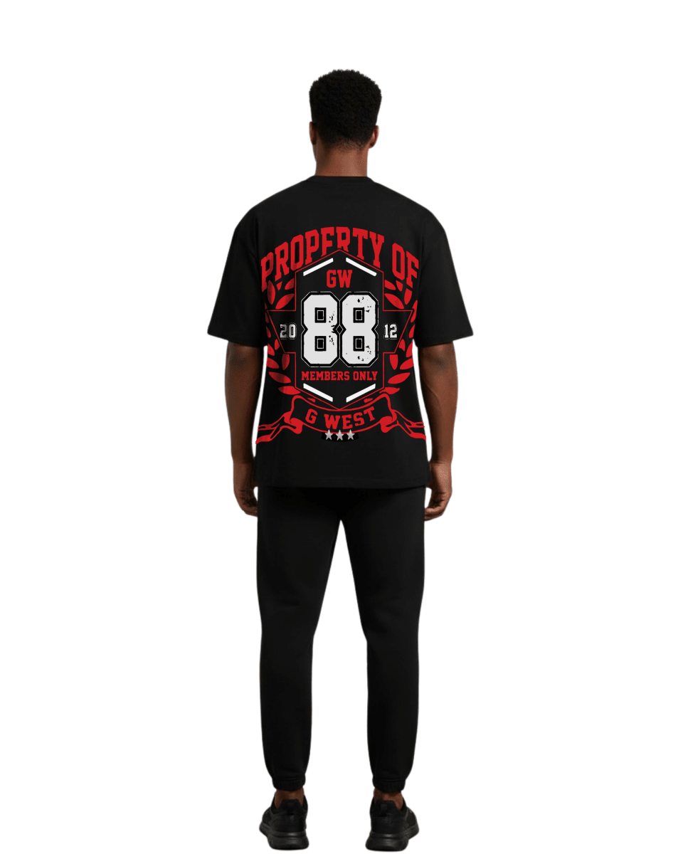 G West Rhinestone Hawk Squad 88 Oversized Men's T-Shirt - G West