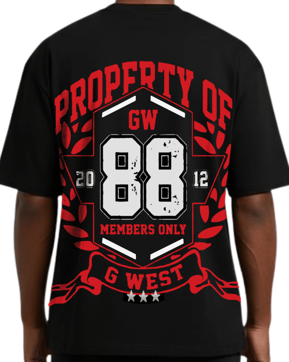 G West Rhinestone Hawk Squad 88 Oversized Men's T-Shirt - G West