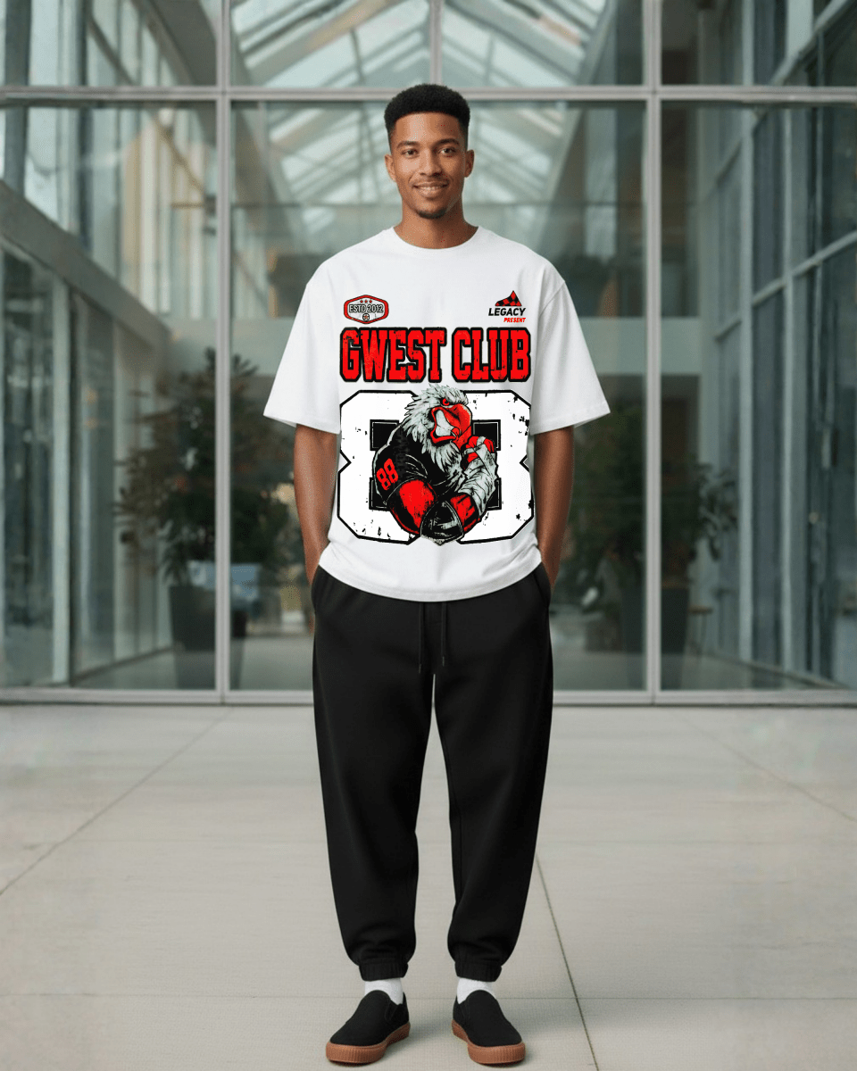 G West Rhinestone Hawk Squad 88 Oversized Men's T-Shirt - G West