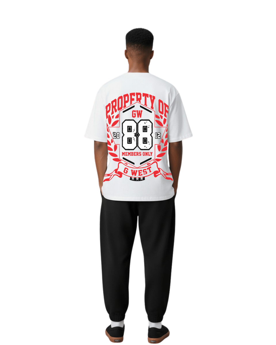 G West Rhinestone Hawk Squad 88 Oversized Men's T-Shirt - G West
