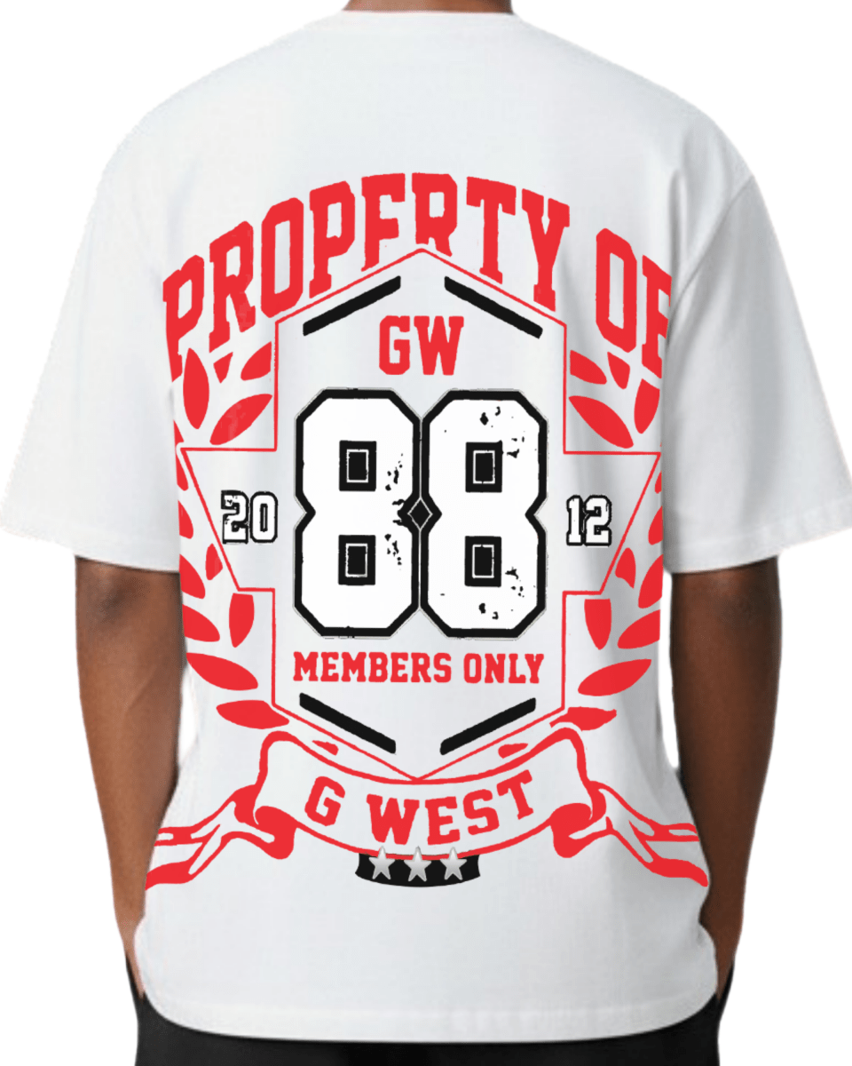 G West Rhinestone Hawk Squad 88 Oversized Men's T-Shirt - G West