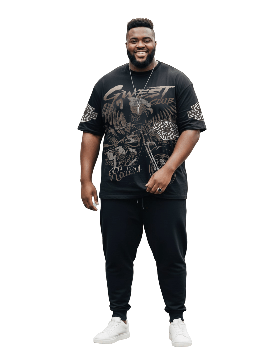 G West Rhinestone Hawkrider Men's Big And Tall T-Shirt - G West
