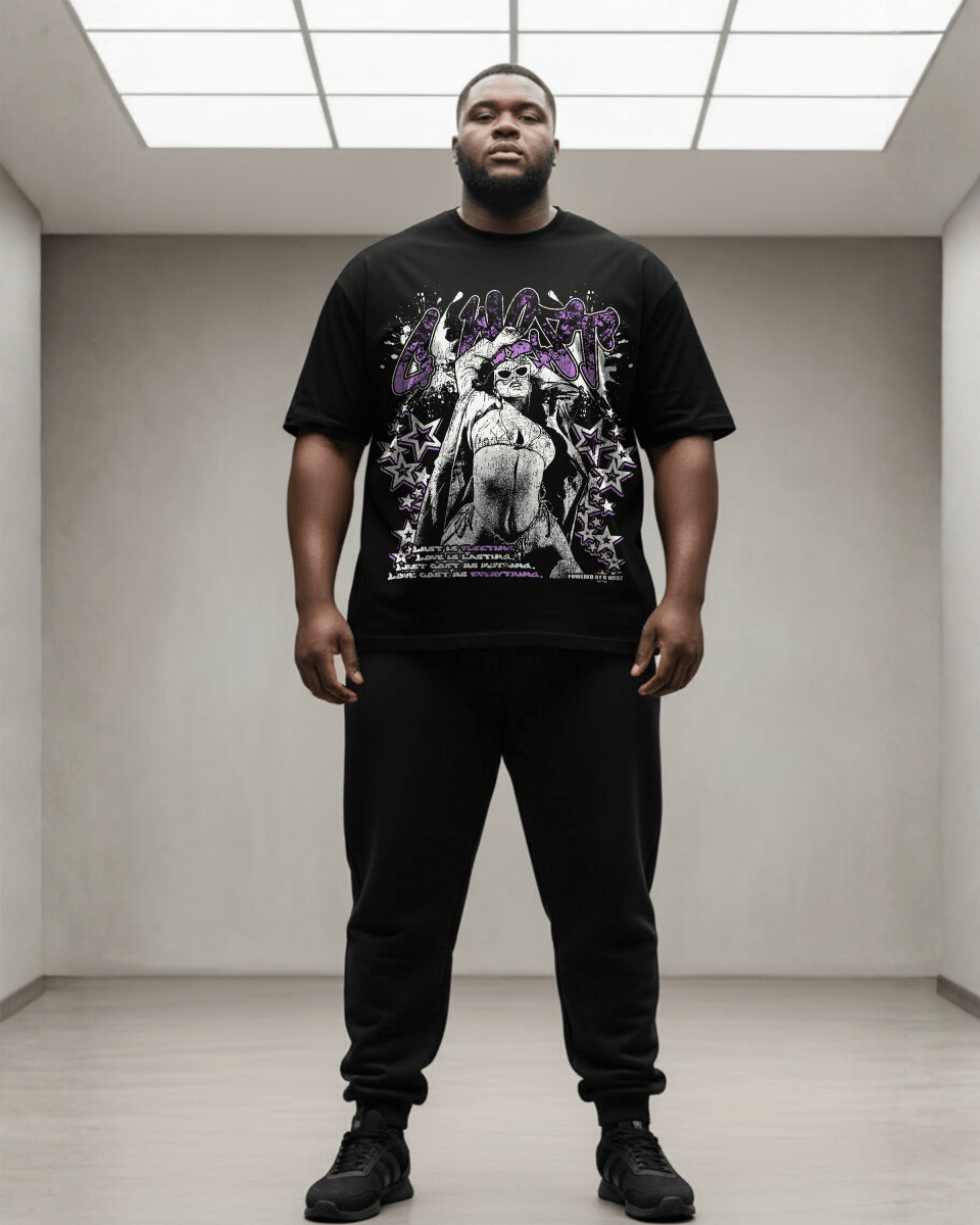 G West Rhinestone Heat Check Big And Tall Oversized T-Shirt - G West