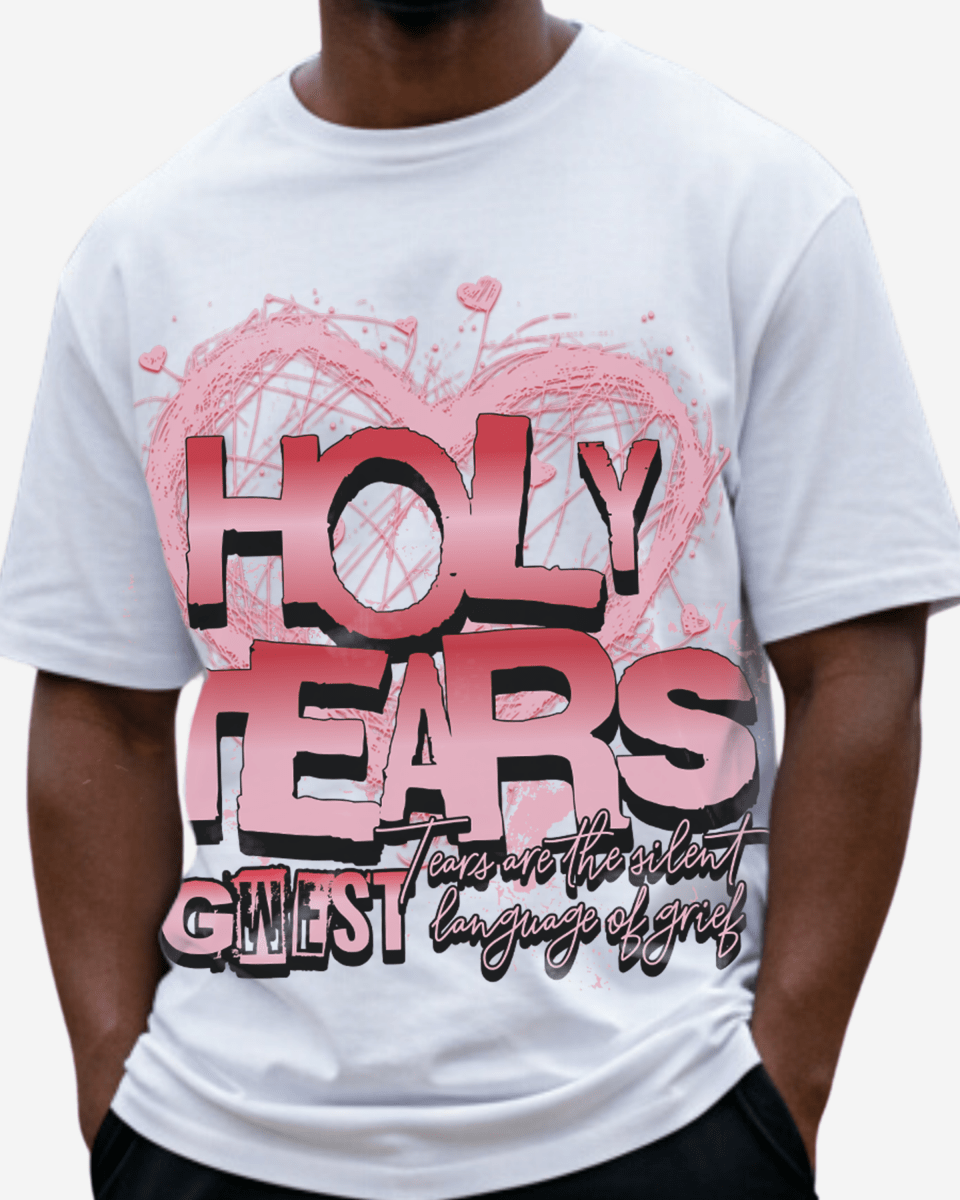 G West Rhinestone Holy Tears Men's Oversized T-Shirt - G West