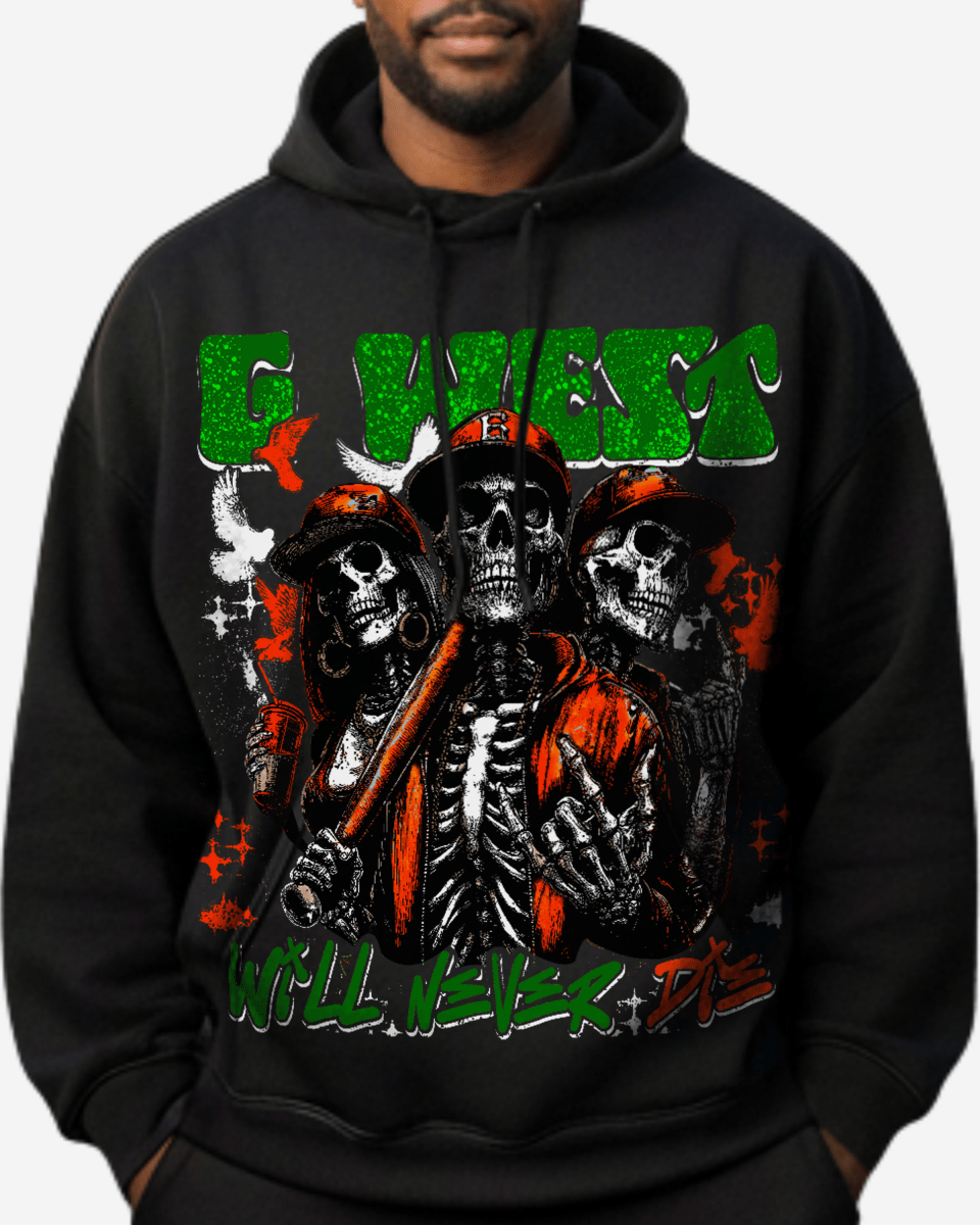 G West Rhinestone I love My Game Men's Hoodie - G West