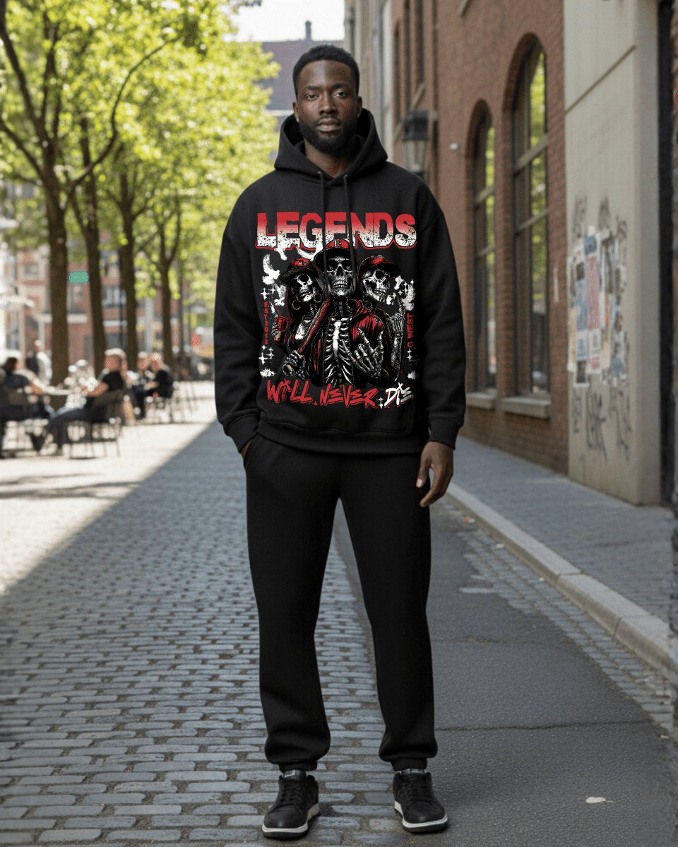 G West Rhinestone I Love My Game Oversized Men's Hoodie - G West