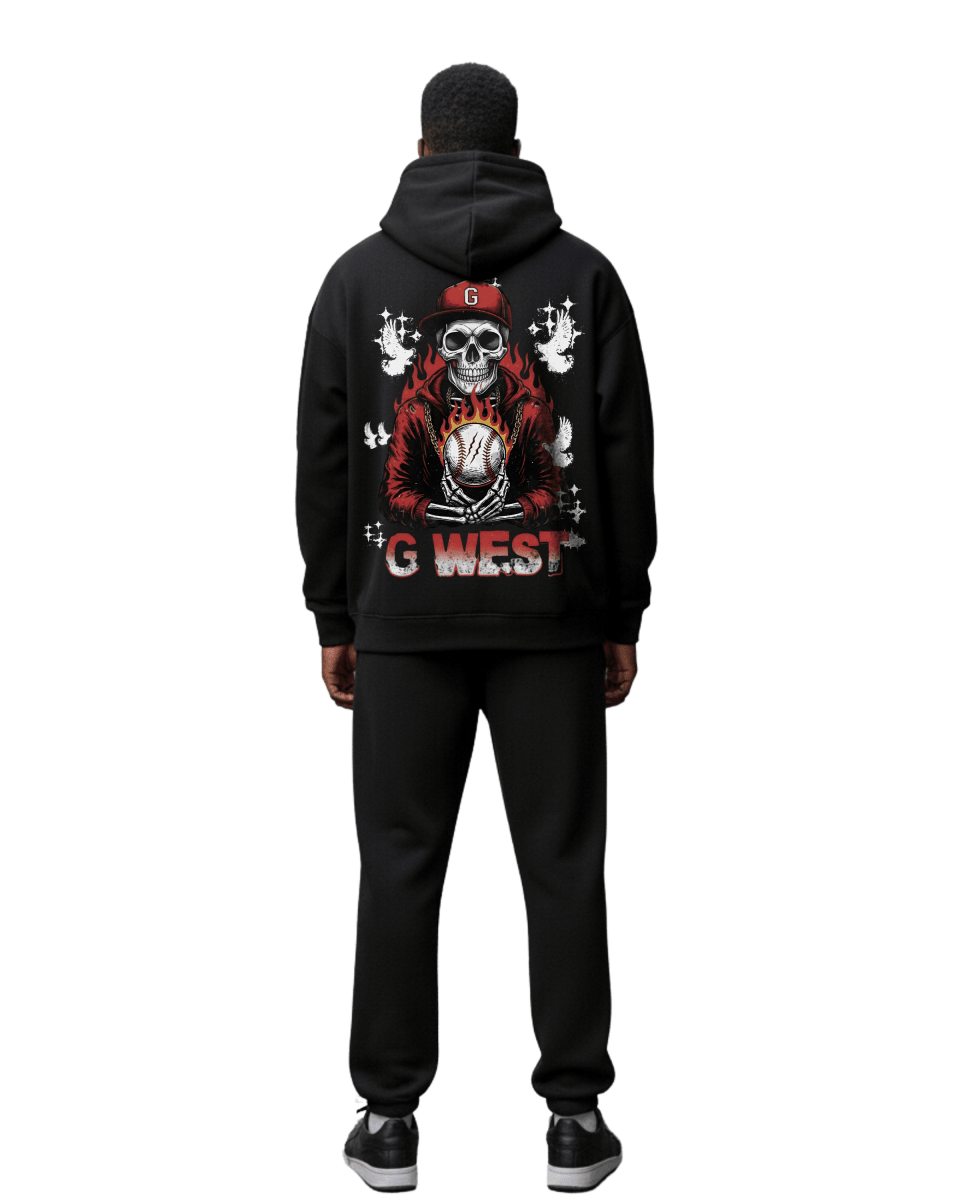 G West Rhinestone I Love My Game Oversized Men's Hoodie - G West
