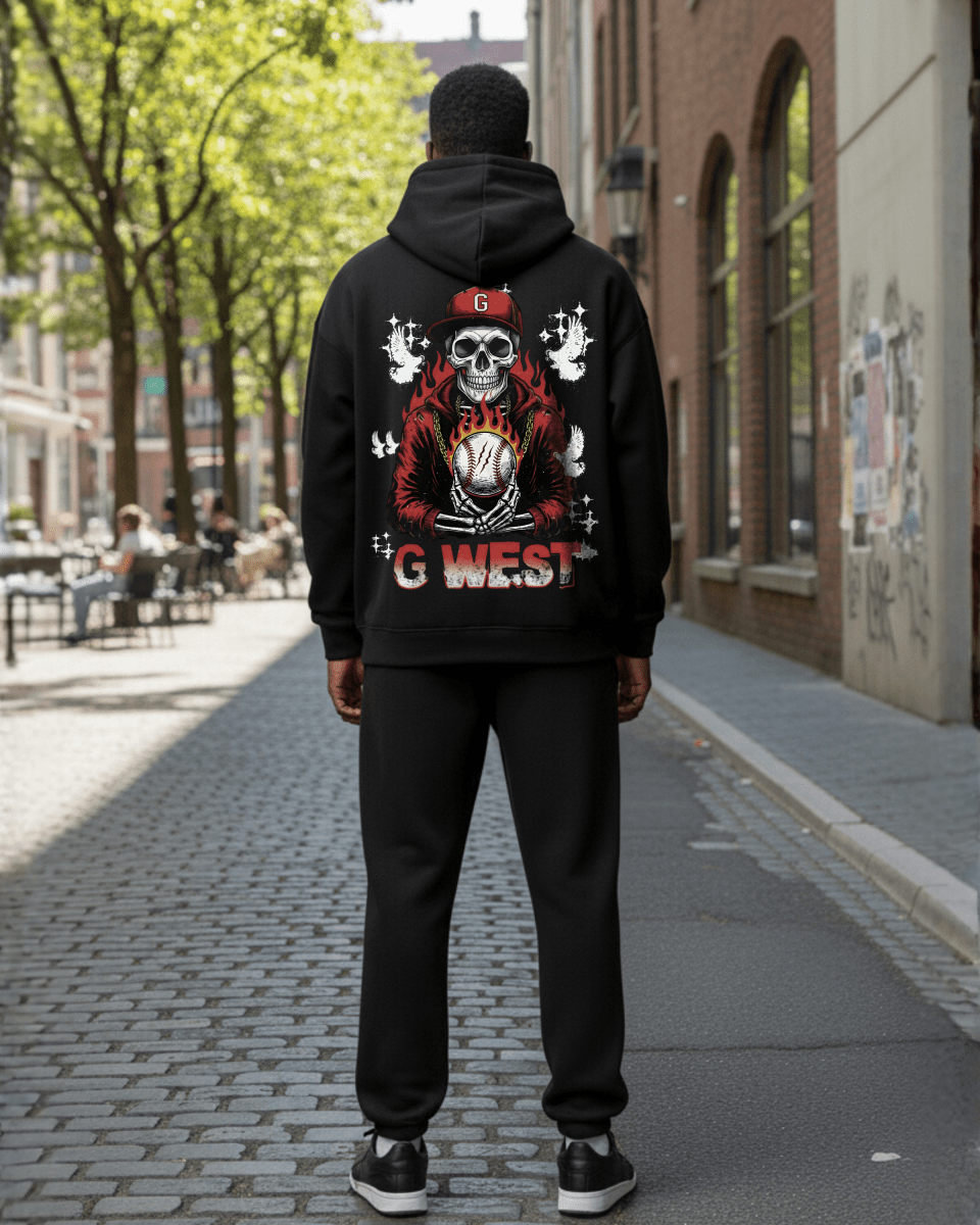 G West Rhinestone I Love My Game Oversized Men's Hoodie - G West